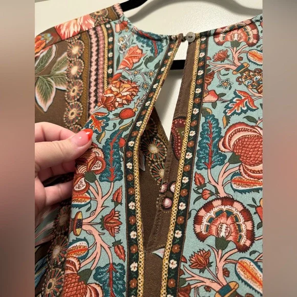 ⭐️Fall In Love with this FARM Rio Floral Bishop Sleeve MIDI Dress 🍁🍂 - Picture 12 of 13